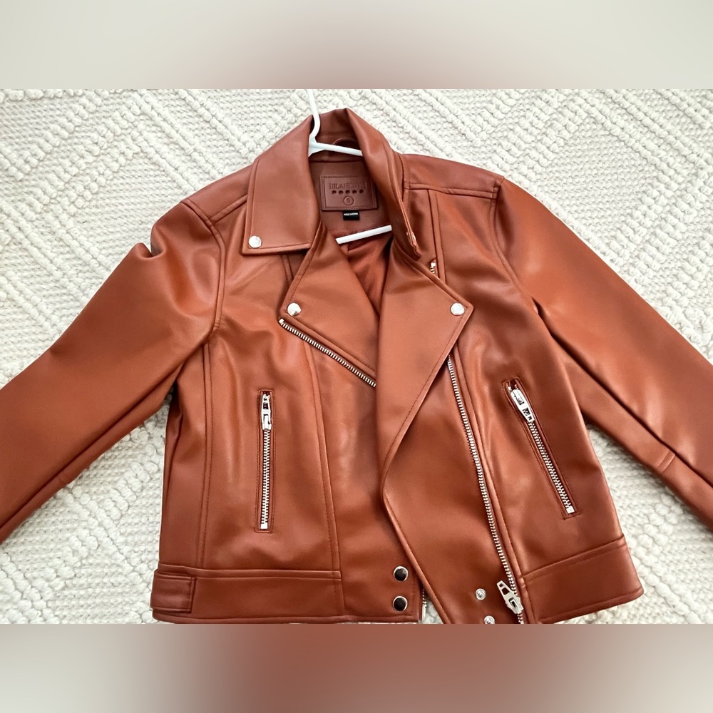 New never worn blank nyc brown leather jacket
